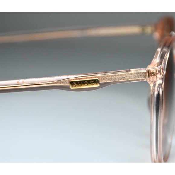 GUCCI GG0261SA 006 SHINY TRANSPARENT ORANGE ROUND SUNGLASSES. 57mm - Picture 9 of 12